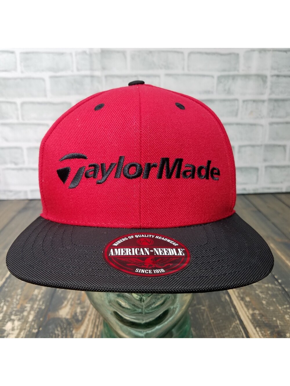 TaylorMade Hat Cap Retro Golf Black RED One Size Fits All Strap Taylor Made